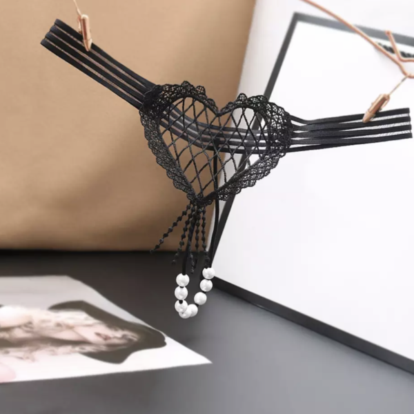 String Sensuel Cœur et Perles