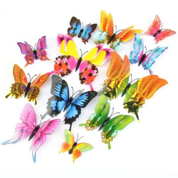 3D Creux Papillon - Lot de 12 Pièces - M013 - Double Couche
