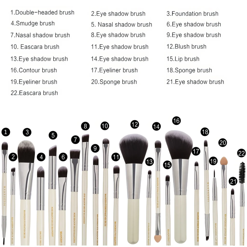 Set de Pinceaux de Maquillage Professionnels - 22 Pièces – Image 3