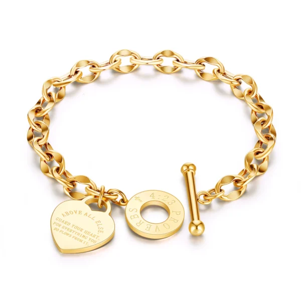 Bracelet Charms Cœur & Médaillon ✨