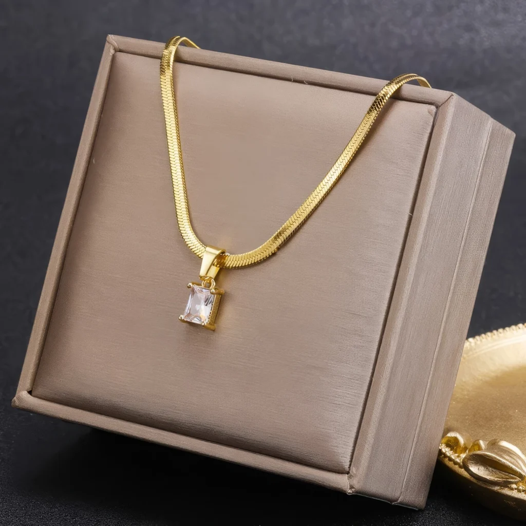 Collier Pendentif Pierre Rectangulaire ✨ – Image 2