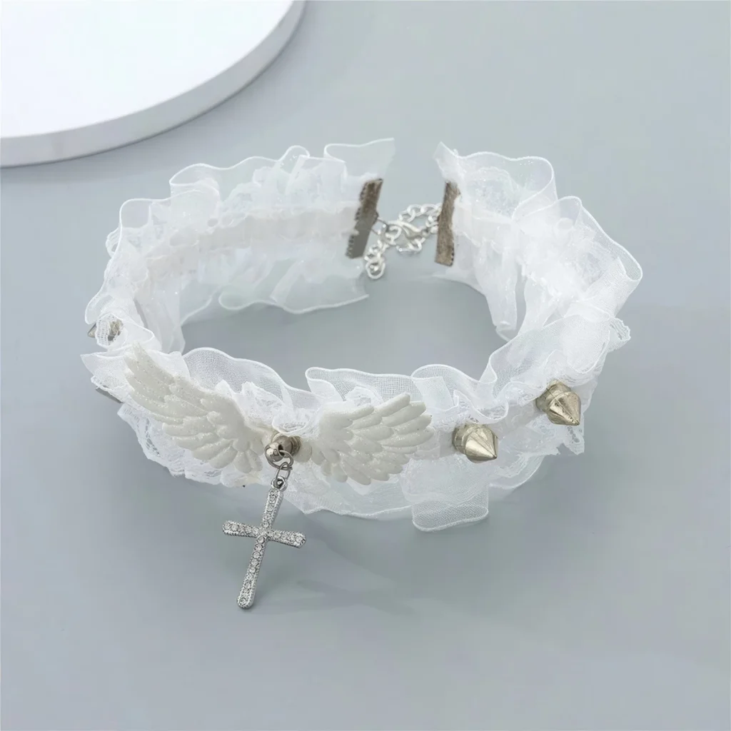 Collier Ras-de-Cou Dentelle - Ailes d’Ange – Image 2