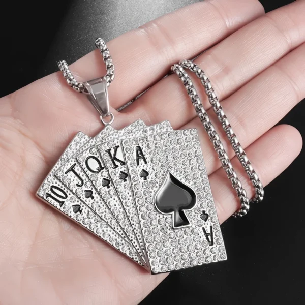 Collier Homme - Pendentif Jeu de Cartes
