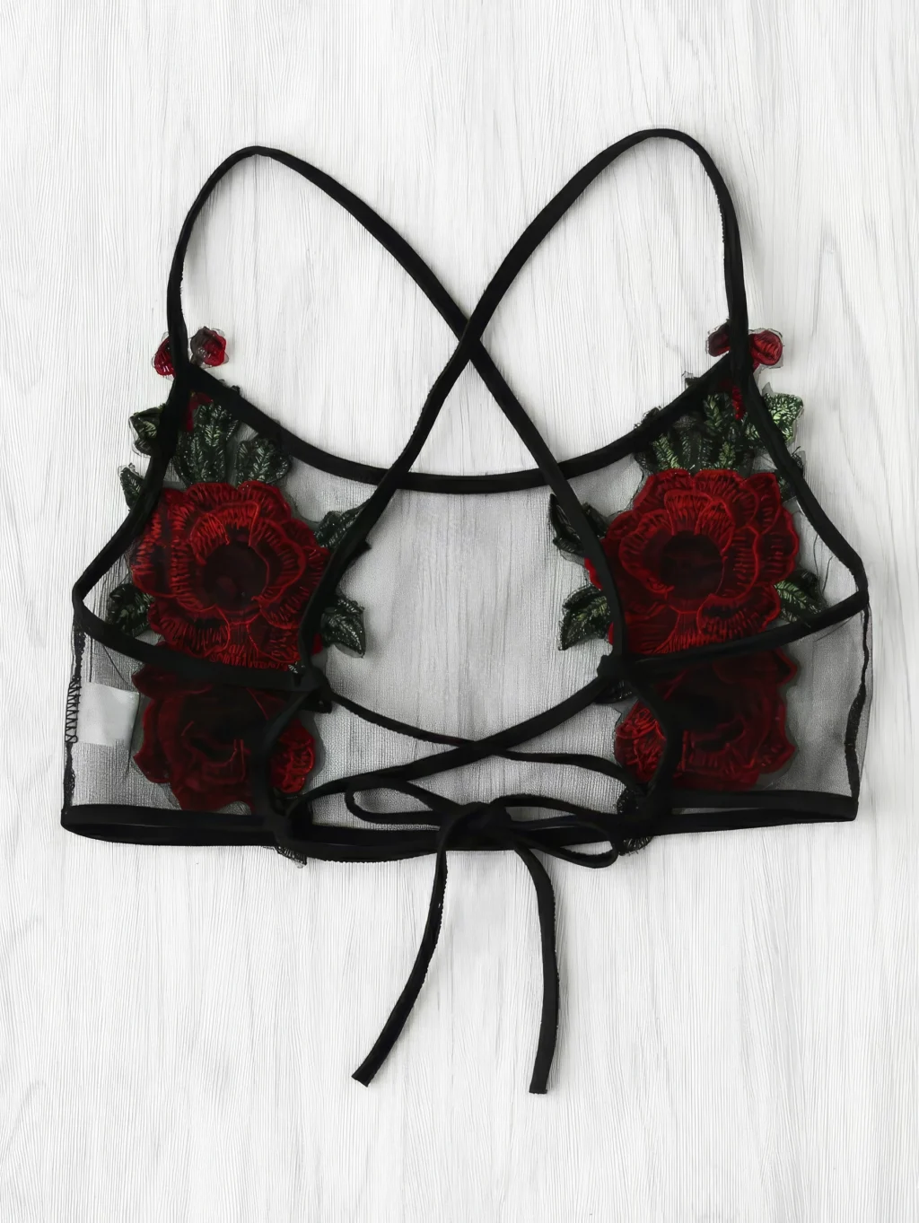 Soutien-Gorge - Broderie Fleurs Rouge 🌹 – Image 2